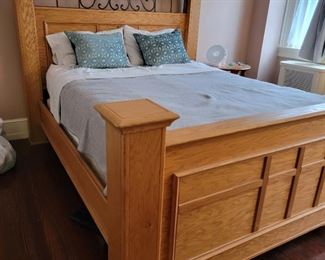 Wood bed with iron accents - 62" high x 74" wide