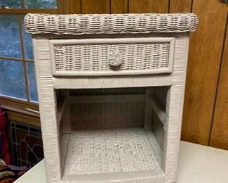 Matching Pair of Wicker Nightstands