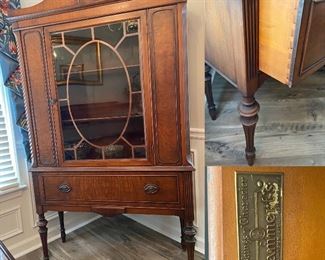 Vintage One Door Small China Cabinet By Lammert’s Furnishings of Character 