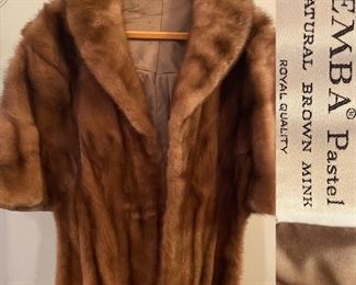 Vintage Brown Mink Stole by Emba Pastel Royal Quality 