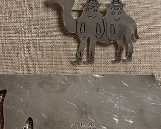 Large Camel Sterling Brooch