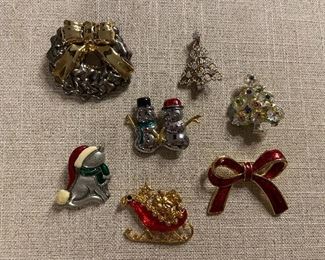 Vintage & Newer Christmas Brooches