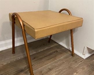 Mid Century Metal Legs with Vinyl Foot Stool
