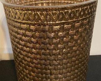 1960’s Mid Century  Gold Metal Waste Basket
