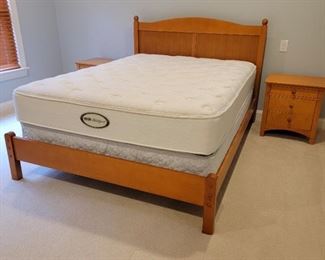 48"h x 63"w, Beautyrest queen mattress, side tables (2): 24 x 22 x 19 $395