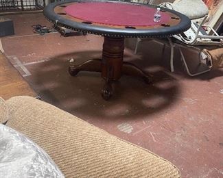 Poker table with wood top not shown