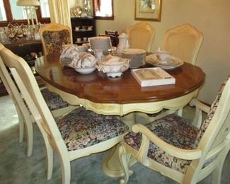 Dining table with six chairs