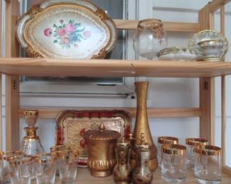 Gold trimmed barware