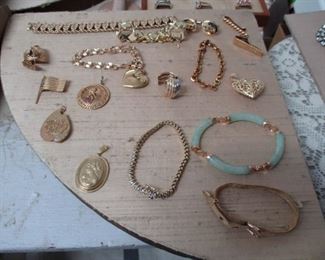 Gold bracelets & pendants