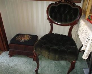 Victorian chair & stool