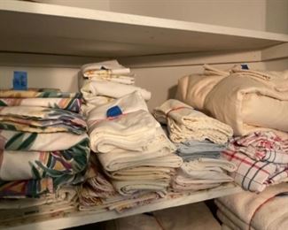 Lots of linens, sheet sets, tablecloths, napkins ad much more.