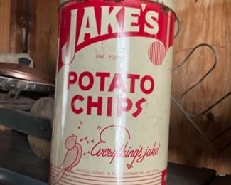 Vintage Jake’s Potato chip can