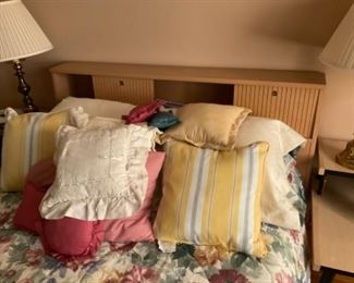 Pillows, linens, towels, placemats, napkins