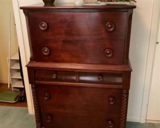 This is a gorgeous piece of furniture. Slightly empire chest of drawers