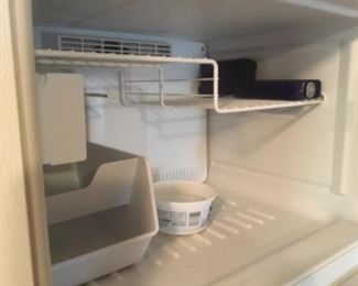 Inside of Small refrigerator - great shape - freezer at top