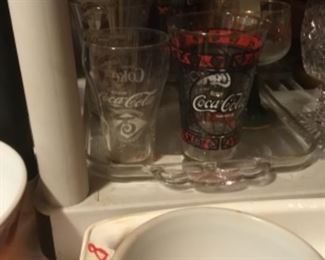 Kitchen items - 3 different sets of Coca cola  glasses