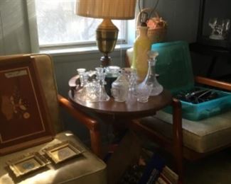 Vintage mid century sofa and chair - end table and miscellaneous 
