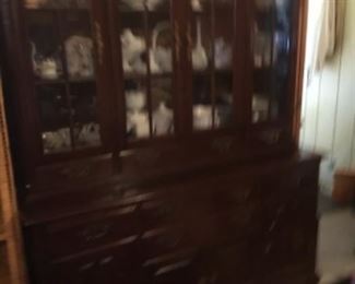 Full view of China cabinet in kitchen 