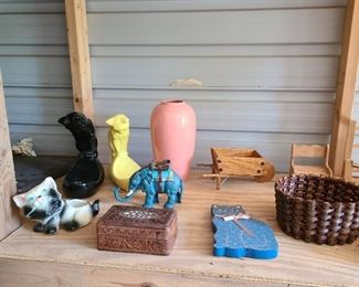 Outside buildings - Wood items, basket,ceramics