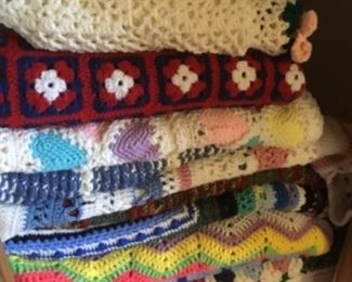 Hall closet - crochet afghans