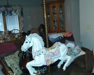 Decorative Carousel Horse on Stand