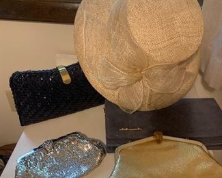 vintage purses and hat