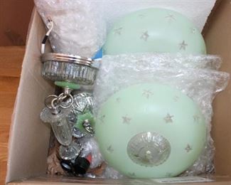 2 JADE HANGING LIGHT FIXTURES