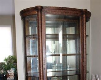 ANTIQUE BUBBLE GLASS CHINA CABINET