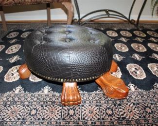 LEATHER TURTLE FOOTSTOOL