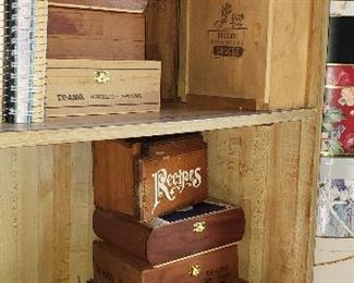 Variety of cigar and wood boxes
