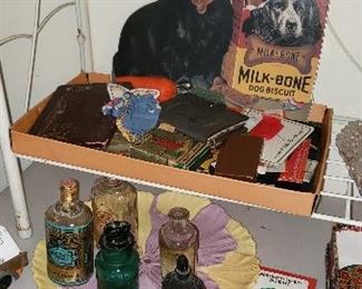 Vintage sewing & perfume bottles