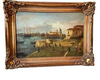 Lot 001
"Entrance to the Grand Canal from the Molo, Venice" by Canaletto Framed Print