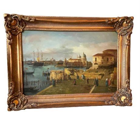 Lot 001
"Entrance to the Grand Canal from the Molo, Venice" by Canaletto Framed Print