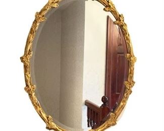 Lot 021
Acorn Leaf and Bow Gold Gilded Oval Mirror