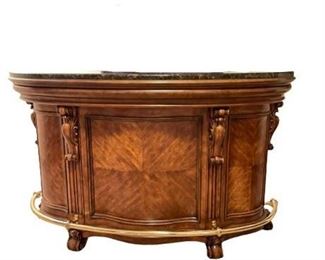 Lot 035
Mahogany Crafted Bar with Brass Foot Rail