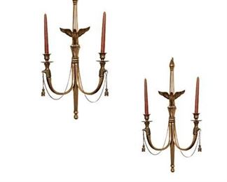 Lot 036
Vintage Gilded Brass Eagle Candelabra Wall Sconce