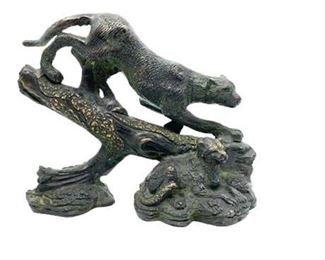 Lot 069
Cast Panther and Cub Figurine Sculpture