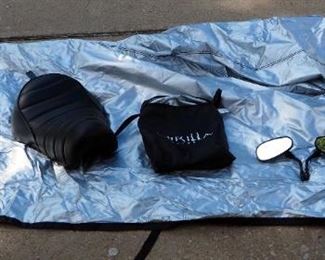 Solo Sportster Seat, Side View Mirrors, And Gorilla Motorcycle Rain Cover
