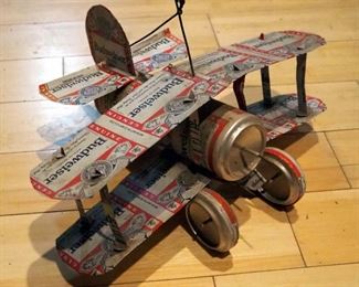 Budweiser Beer Can Biplane Model , And Budweiser Storage Box
