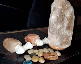 Himalayan Pink Salt Lamp With Dimmer Switch, Night Lights, And Rock Collection
