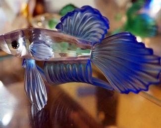 Swarovski Crystal Betta Fish/ Siamese Fighting Fish, Qty 2, 2.25" x 3"
