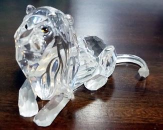 Swarovski Crystal Lion Figurine, 3" Tall x 5.5" Long