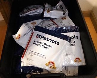 Wise Company Emergency Food Supply Qty. 2 And Sterlite Totes Containing Emergency Food Stores, Qty.2