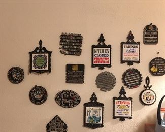 Trivets that say clever things!
Close-ups later.