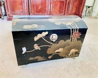 Black lacquer Asian trunk