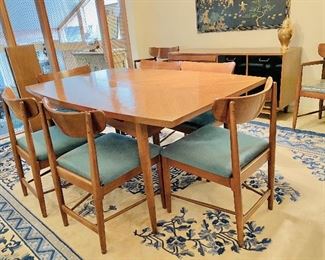 American of Martinsville boat table and Wegner style chairs