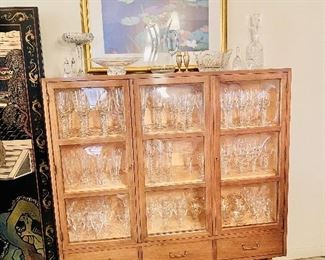American of Martinsville by Merton Gershun bubble glass cabinet 