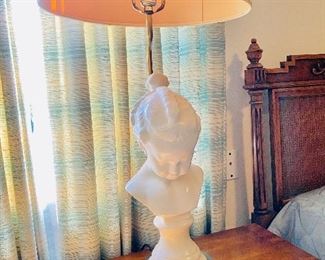Bust lamp, one of pair 