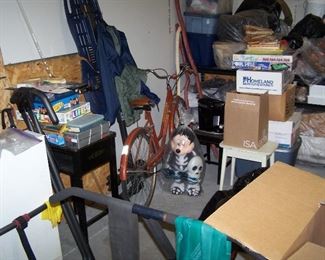 GIRL'S BIKE & MORE MISC. IN THE GARAGE