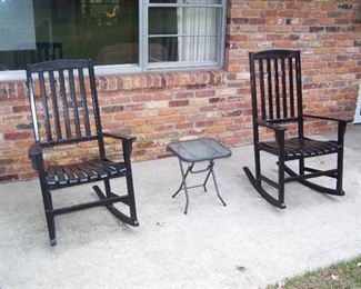SET OF 4 PORCH ROCKERS & SMALL TABLE